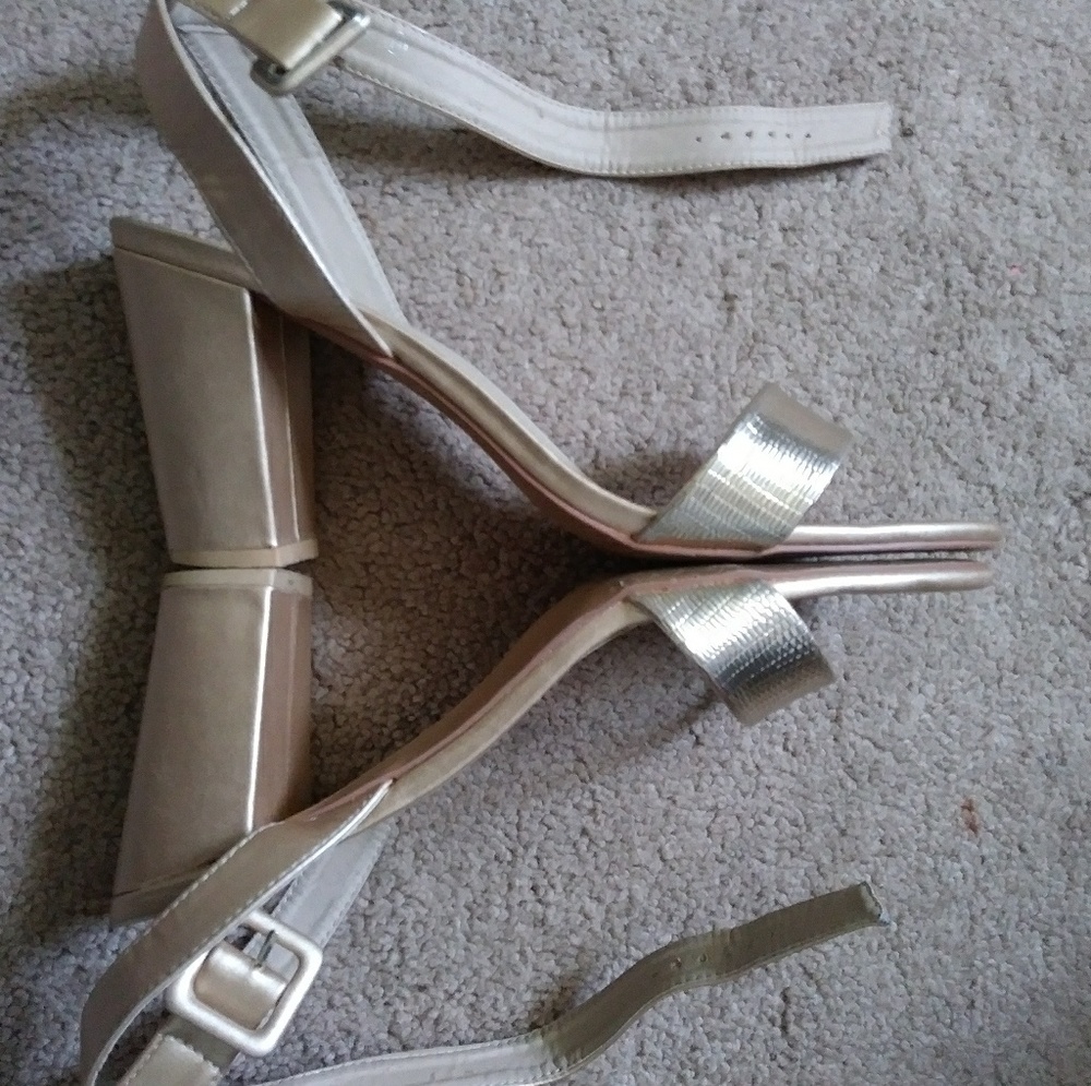 Gold block heels